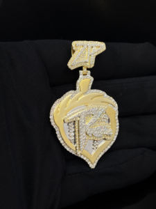 สร้อยคอฮิปฮอปผู้ชายแบบพรีเมียม ชุบทองคำขาวประดับเพชร - Product Image 4