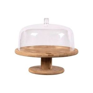 Support à gâteau en bois d'acacia de qualité supérieure, élégant, rond, pour desserts, mariages, anniversaires, fêtes, support à pâtisserie en bois naturel - Product Image 2