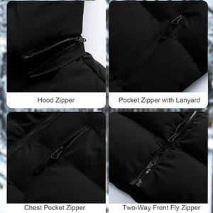 <b>Men</b>’s Extra <b>Long</b> Puffer <b>Jacket</b> Winter Coat Waterproof Thick Insulated Parka with Removable Hood Warm Cold Weather Outerwear - Product Image 6