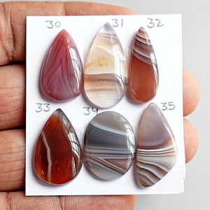 Piedras Preciosas Sueltas de Ágata Natural de Botswana, Tipo Cabujón, para Joyería, Variedad de Tamaños y Formas, Lote al por Mayor - Product Image 3