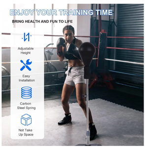 Pedestal Punching Bag Mount Kit With Wooden Base And Adjustable Height Bracket For Adult <b>Boxing</b> Training Speed Bags Collection - Product Image 3