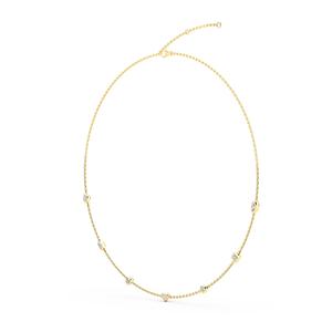 Collier chaîne avec diamants de laboratoire multiformes (cœur, radiant, marquise, rond) 1,09 CTW en or rose 9K, 18 pouces, VS+, Luxe - Product Image 5