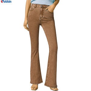 Pantalones Vaqueros de Mujer a la Moda, Transpirables, Estilo Urbano, Ajustados, de Pierna Ancha, Color Sólido, Elásticos, Sexys - Product Image 4