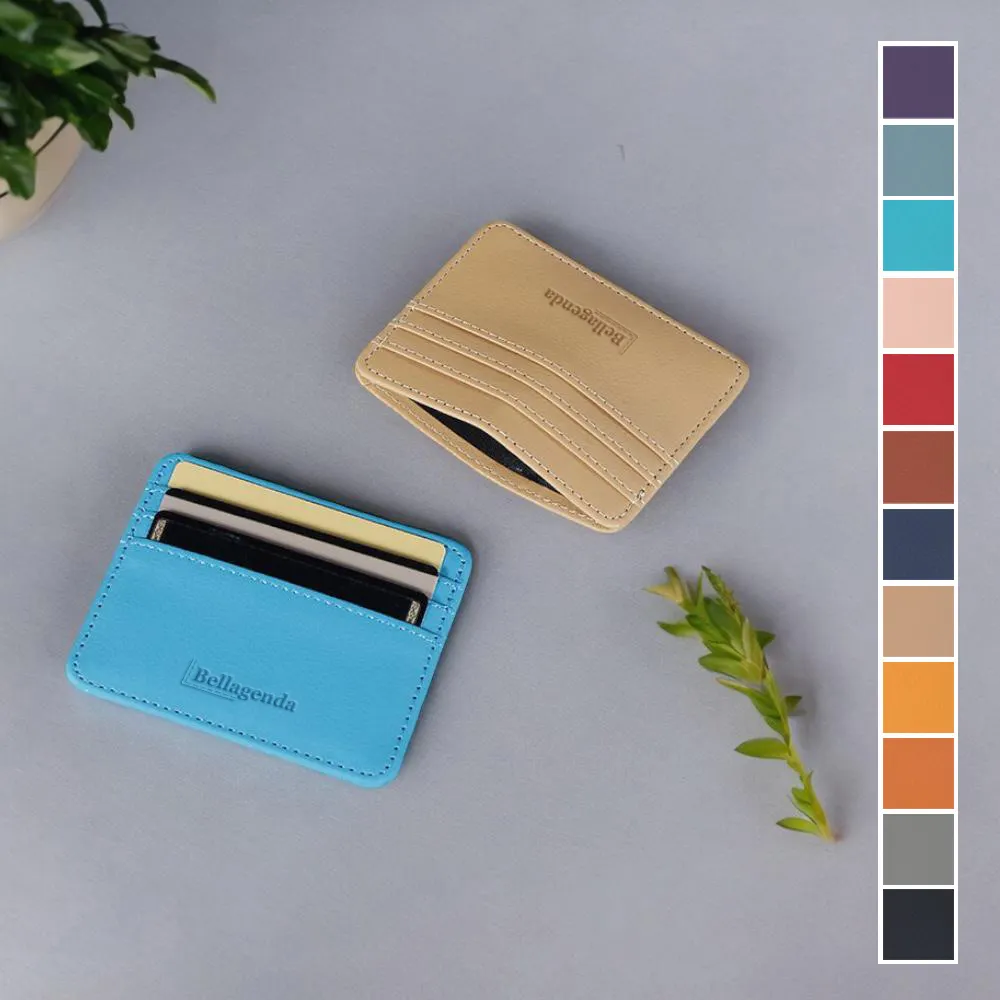 Vendita calda Mini carta di identità in pelle porta basso MOQ stampa personalizzata e Logo ricamato modello di moda carta di credito portafoglio