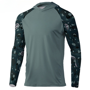 Camiseta con Capucha de Secado Rápido con Protección UV, Camiseta de Pesca Lisa de Manga Larga de Microfibra de Alta Calidad - Product Image 1