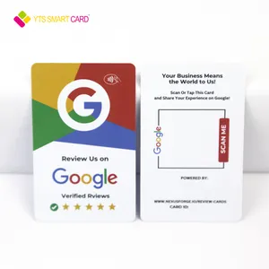 YTS série personalizada de impressão Smart NFC Rfid Google avalia cartões de controle de acesso de presente de negócios do google play
