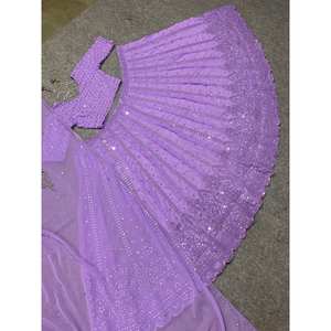 Vestidos de noche elegantes de Lehenga Choli para fiesta y trabajo con encaje elegante - Product Image 4