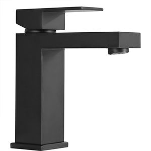 Rubinetto Moderno Monocomando Nero Spazzolato per Lavabo Bagno, Miscelatore Monoforo per Lavandino - Product Image 2