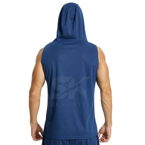 Street Wear <b>Pullover</b> <b>Men</b> Sleeveless Hoodie Plain Solid Color <b>Men</b> Hoodie Best Quality <b>Men</b> Hoodies - Product Image 3