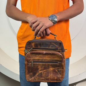 2025 New Customized Travel Shoulder Bag Genuine Leather Trendy Fashion Men's Messenger Bag Designer Small Crossbody Bag for Men - Product Image 4