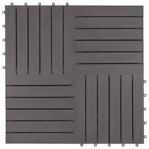 Piastrelle per Decking in legno massello di Acacia 10 pz 11.8 di lavaggio grigio "x 11.8"-pavimenti per esterni Premium - Product Image 3