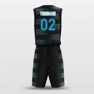 Uniforme de basketball personnalisable, imprimé par transfert thermique sur le devant, 100% polyester, antibactérien, séchage rapide, nom d'équipe personnalisé, tissu - Product Image 3