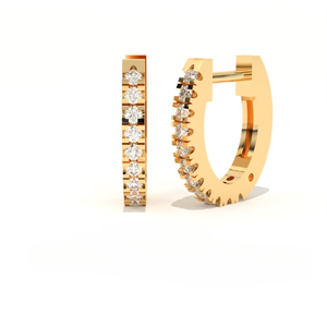 Aarinya the Architectural Matrix Channel Set Lab Grown Diamond Hoop Earrings 9K Gold Plated IGI Certified Full Hoop Earrings - Product Image 1