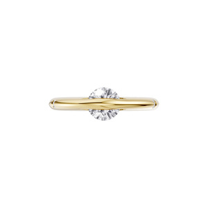 Aarinya Collection Solitaire à Bande Parallèle Moderne, Diamant de Laboratoire Vintage Certifié IGI, Or 14K, Anniversaire et Mariage - Product Image 1