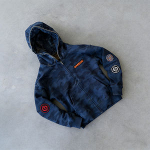 Sudaderas con Capucha Azul Marino Extra Grandes para Hombre, con Cierre, Estampado de Camuflaje, Parche con Insignia, Logotipo Personalizado, Bolsillo, Forro Polar, Estilo Casual Urbano - Product Image 6