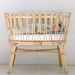 Lit de bébé de luxe en rotin, berceau en cannage, lit bébé en cannage naturel, meubles pour enfants - Product Image 6