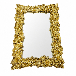 Luxury <b>Gold</b> Leaf <b>Mirror</b> Wall <b>Mirror</b> Vintage Style Rectangular Floral Frame <b>Mirror</b> for Living Room Hotel Home Decor Wholesale - Product Image 1