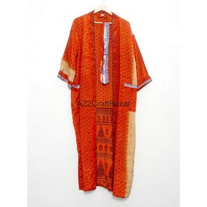 Robe de chambre longue en soie pour femme, style kimono, soyeuse, bohème, d'été, à manches longues - Product Image 6