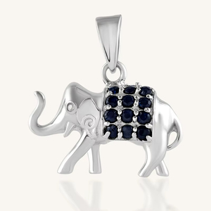 Colgante de Diamante y Zafiro Azul en Plata de Ley 92.5 KLSP-50494 - Product Image 1