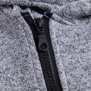 Suéter de punto gris para hombre, informal, de color sólido, con capucha, corte regular, para otoño, <span class=keywords><strong>ahora</strong></span> disponible a la venta a un precio razonable. - Product Image 2