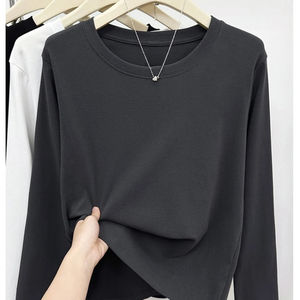 Camisetas Holgadas y Versátiles de Moda 2026, Camiseta 100% Algodón para Mujer, Otoño Invierno, Cuello Redondo, Manga Larga, Estilo Harajuku - Product Image 1