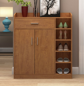 Meuble à chaussures pliant classique en bois, multi-niveaux, multifonctionnel, anti-poussière, pour entrée et salon, type autoportant - Product Image 5