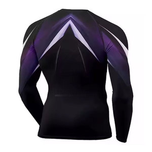 Dernier design, prix abordable, hauts de compression MMA pour hommes, couleur unie, respirant, léger, rashguard en vente en ligne - Product Image 2