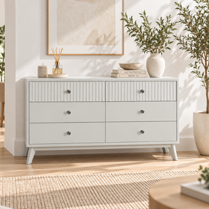 Armoire de chambre à coucher EVEREST Collection en bois de pin à 6 tiroirs, commode personnalisable pour intérieurs modernes et minimalistes - Product Image 1