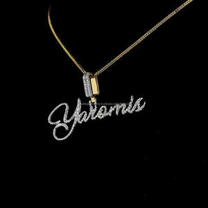 จี้ตัวอักษรฮิปฮอปเย็นแบบสั่งทำ925เงินชุบทอง1แถว1.5นิ้ว VVS Moissanite เพชรได้รับการรับรองสำหรับผู้ชายและผู้หญิง - Product Image 2