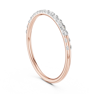 TRENDY LAB GROWN DIAMOND <b>RING</b> <b>SET</b> 18KT SOLID ROSE <b>GOLD</b> ENGAGEMENT/WEDDING <b>RINGS</b> with SIDE STONE CUT GLAM DAILY-USE for WOMEN - Product Image 2
