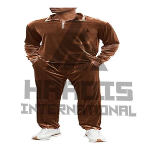 Best Wholesale Price Winter Solid Plus Size <b>Men's</b> Breathable Lightweight <b>Velour</b> <b>Tracksuit</b> Streetwear Latest Design - Product Image 5
