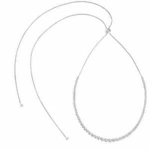 สร้อยคอเพชรแบบโชคเกอร์ ทองคำแท้ 14K ปรับขนาดได้ 14-28 นิ้ว ทรงกลม เพชรเลี้ยงในห้องปฏิบัติการ ดีไซน์เทนนิส สร้อยคอแบบซ้อน หรูหรา เครื่องประดับชั้นดี ตัวล็อกแบบโบโล - Product Image 3