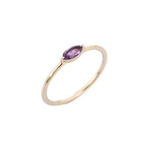 Juego de Anillos Apilables de Oro Blanco de 14K con Piedra Preciosa Ovalada y Engaste de Puntas - Product Image 3