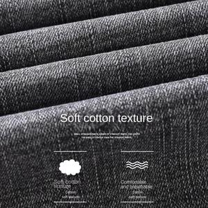 กางเกงยีนส์ผ้าฝ้ายยืด ระบายอากาศได้ดี ติดกระดุม สไตล์ลำลองสำหรับผู้ชาย ผ้าเดนิมบาง สีเทา สำหรับฤดูใบไม้ผลิและฤดูร้อน แบรนด์ใหม่ ทรงตรง น้ำหนักเบา - Product Image 3