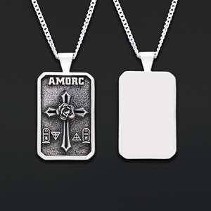 Pendentif BOJ RCJ 007 Victorien personnalisé Rosicrucien fait main en argent sterling, symbole alchimique de la Croix de la Rose, vente à prix réduit - Product Image 5