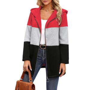 เสื้อฮู้ดแฟชั่น ระบายอากาศได้ดี ไซส์ใหญ่ กระเป๋าเรียบง่าย สวมใส่สบาย แขนยาว กันน้ำ สำหรับผู้หญิง ฤดูใบไม้ผลิ/ฤดูใบไม้ร่วง/ฤดูร้อน/ฤดูหนาว - Product Image 6