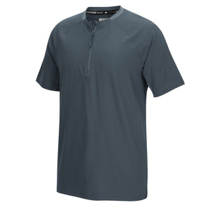 Veste de baseball à col montant avec logo frontal, manches courtes, séchage rapide, extensible, tissée, respirante, écologique, pour adulte, fermeture éclair 1/4 - Product Image 1