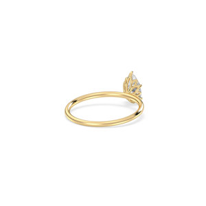 Bague de fiançailles REYES de luxe en forme de poire avec une seule pierre en moissanite de 0,78 carat en argent sterling 925 plaqué or jaune 14 carats - Product Image 4