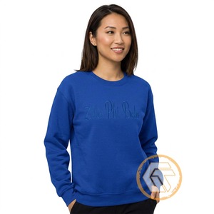 เสื้อสเวตเชิ้ตคอกลมปักลาย Zeta Phi Beta สำหรับผู้หญิง ผลิตตามสั่งขายส่ง ผ้าฝ้ายฟลีซ ระบายอากาศได้ดี - Product Image 1