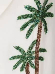 Camiseta Blanca con Bordado de Palmera con Cuentas, Hecha a Mano en Algodón - Product Image 1