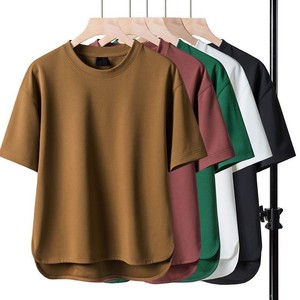 China Bangladesh Factory Price OEM Customized <b>Silk</b> Screen Printed Front Loose Fit Neck Breathable Quick Dry Solid Color Men T - Product Image 1