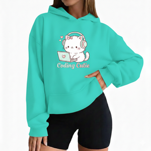 เสื้อฮู้ดดี้ผู้หญิงไซส์ใหญ่ ผ้าฝ้าย 100% น้ำหนักเบา สั่งทำโลโก้ได้รวดเร็ว พิมพ์ลายสตรีทแวร์ เสื้อฮู้ดดี้แบบสวมหัว - Product Image 4