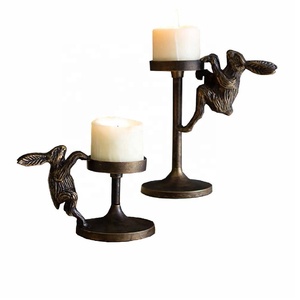 Candelabros de aluminio fundido de alta calidad en astas, portavelas de Metal, portavelas hecho a mano para decoración de mesa de cena - Product Image 5