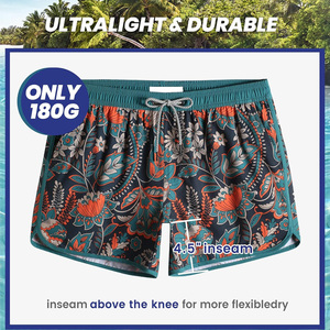 Custom Breathable UV Protection Swim Shorts Quick Dry Drawstring Closure <b>Mens</b> Swim <b>Trunks</b> Pockets OEM Pakistan Export - Product Image 5