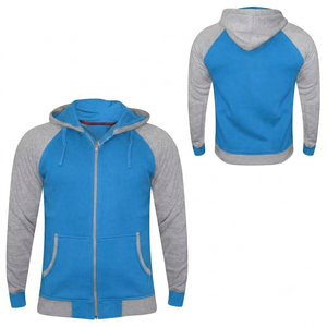 Ventes en gros de sweats à capuche pour hommes personnalisés bleu ciel, manches raglan, respirants, écologiques, séchage rapide, sweats à capuche d'hiver unis, service OEM - Product Image 1
