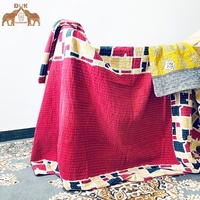 Fait à la main réversible Vintage Kantha couette indien coton Kantha couverture et jeter pour la vente en gros