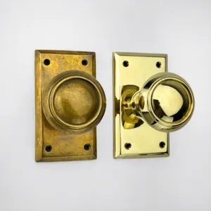 <b>Antique</b> Solid <b>Brass</b> Round <b>Door</b> <b>Knob</b> with Back Plate Passage Privacy Traditional Dummy Design Durable Furniture Handle Customized - Product Image 1