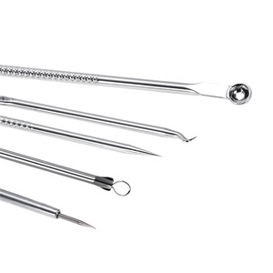Premium 5 Piece Stainless Steel Blackhead Acne Extractor Kit Comedone Removal <b>Tools</b> for Clear Healthy Skin - Product Image 1