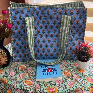 2026 Handmade Indian Cotton Shoulder <b>Bag</b> for Women Hand Block Printed Quilted Tote <b>Bag</b> Summer Winter Spring All - Product Image 4