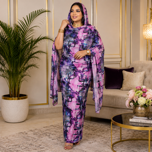 Toub Geométrico Artístico |   Tela Africana 100% Algodón Voile Estampada Digitalmente Sin Costuras para Mujer, Prenda Tradicional Étnica y Cultural - Product Image 3